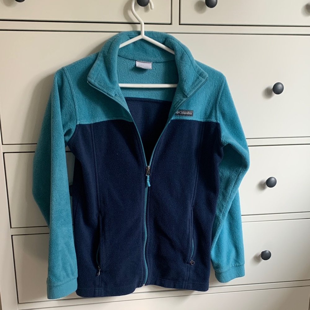 Columbia Teal & Navy Full-Zip Fleece Jacket